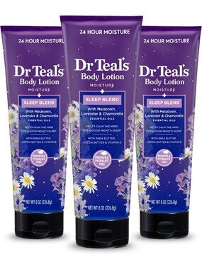 Sleep Body Lotion with Melatonin, Lavender & Chamomile - 24-Hour Moisture (3